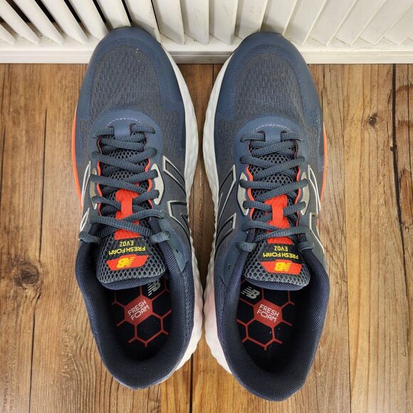 New Balance Fresh Foam EVOZ Mens 10 D Navy Orange Running Sneakers Shoes MEVOZLR main image 9